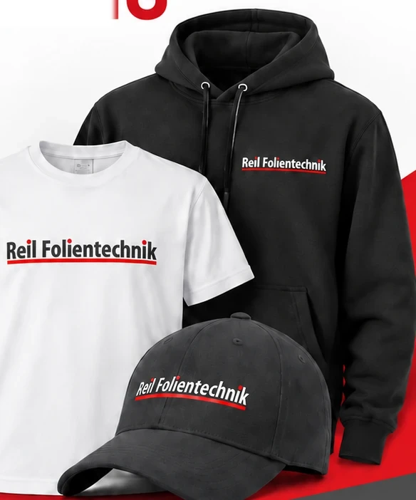 Veredelte Textilien mit Reil Folientechnik Logo